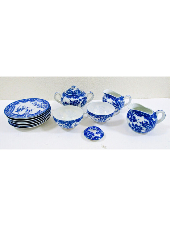 Other - Lot of 14 Vintage Japanese Porcelain Blue and White Cherry Blossom Pattern